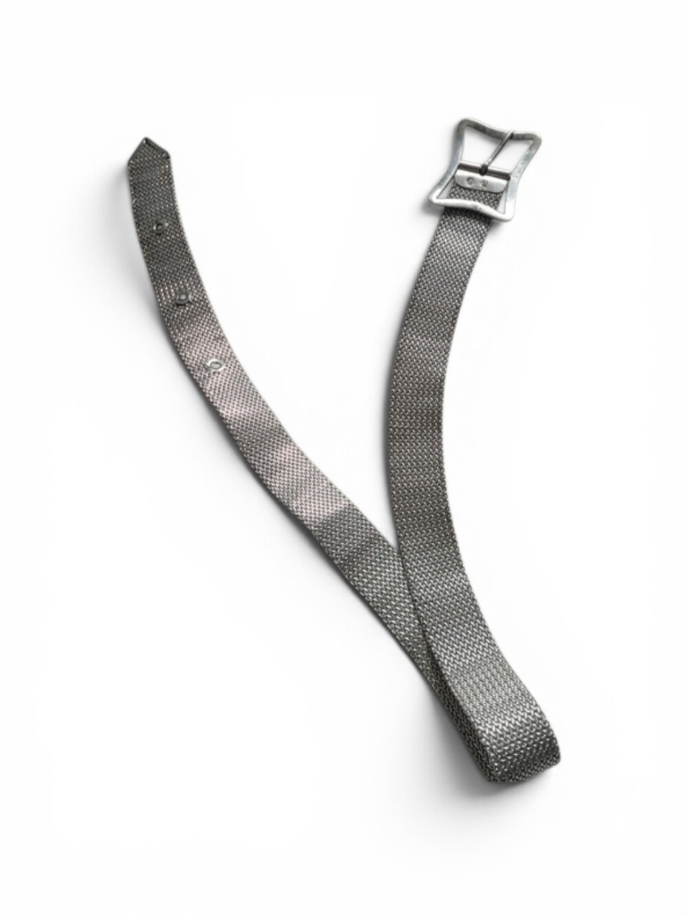 Woven Metallic Silver Women’s Belt